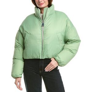 Khrisjoy Womens  Joy Cropped Puffer Jacket, Green